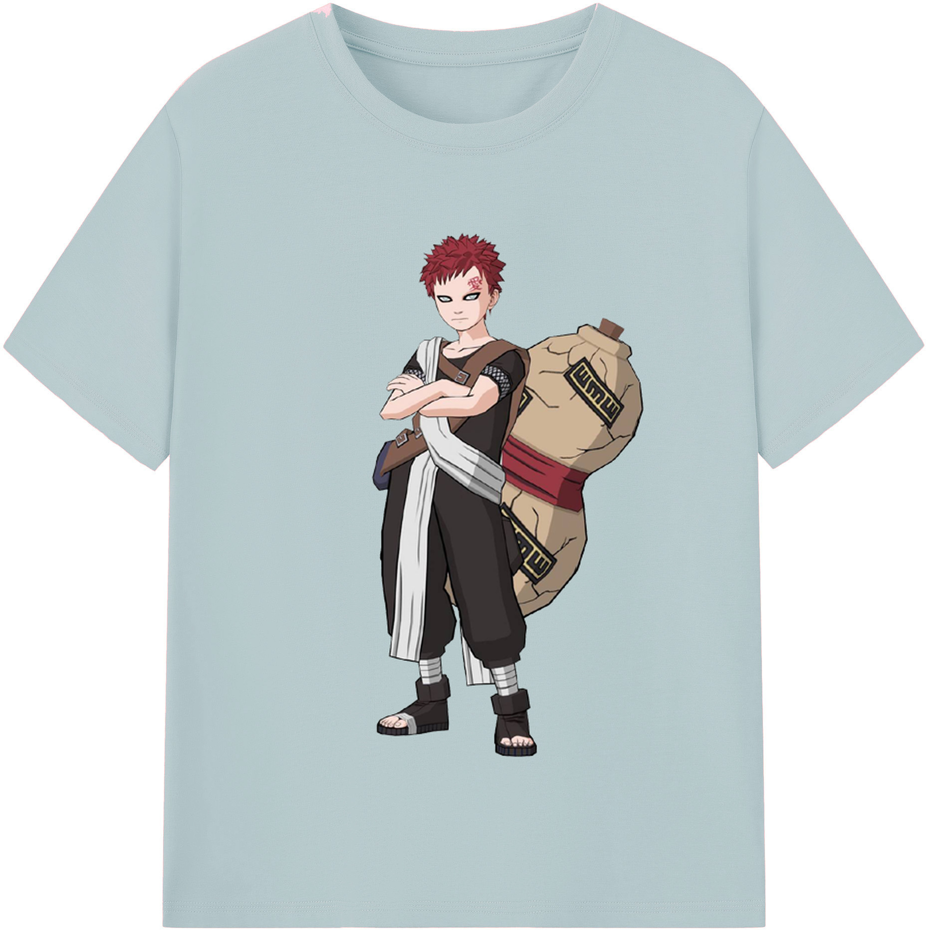 （画像用） NARUTO -ナルト- ガアラ Gaara 綿100％半袖Tシャツ（フロントプリント）